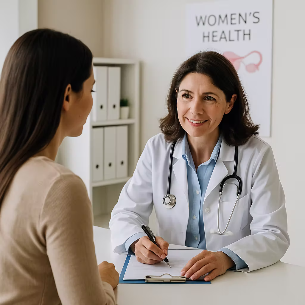 Women’s health consultation at Clinica Santa Maria